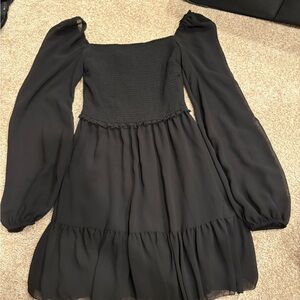 Wilfred Black Tempest Long Sleeve Mini Dress